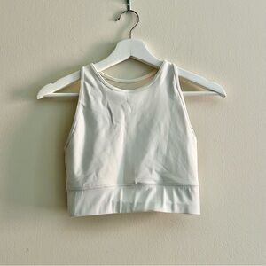 IVL Collective Sports Bra Womens 6 Longline White Mesh Back Athletic Easy Breezy